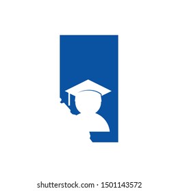 Alberta Map Graduation Student Logo. Education Symbol. University Icon vector.