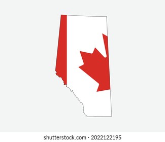 Alberta Map on Canadian Flag. AB, CA Province Map on Canada Flag. EPS Vector Graphic Clipart Icon