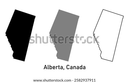 alberta province, Canada map illustration isolated on background. map in black, gray, and outlines	