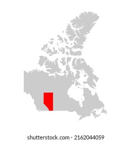 Provincia de Alberta resaltada en el mapa de Canadá