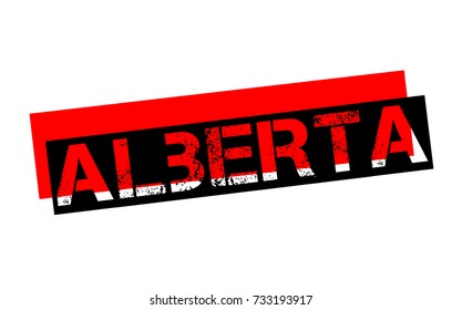 ALBERTA sticker. Authentic design graphic stamp. Original series.