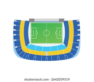 Alberto J.Armando (La Bombonera) stadium scheme. Football stadium map. Vector education art illustration