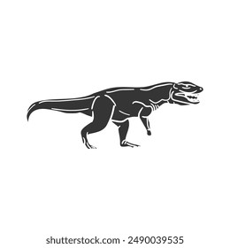 Albertosaurus Icon Silhouette Illustration. Vector Graphic Pictogram Symbol Clip Art. Doodle Sketch Black Sign.