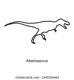 Albertosaurus icon vector on white background. Black icon illustration