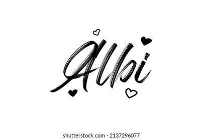 Albi grunge city typography text word with grunge style. Hand lettering. Modern calligraphy text