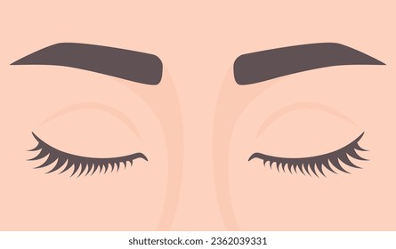 Los ojos de una mujer albina están cerrados. Ojos cerrados con pestañas y cejas. Ilustración del vector