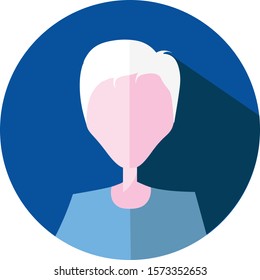 Albinos young boy emotions. Modern vector icons