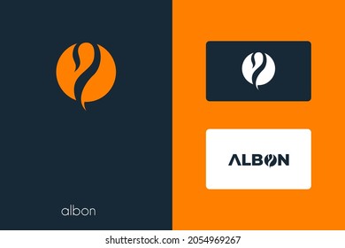 Diseño de logotipo plano de Albon. Ilustración del vector