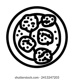 albondigas spanish cuisine line icon vector. albondigas spanish cuisine sign. isolated contour symbol black illustration