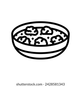 albondigas spanish cuisine line icon vector. albondigas spanish cuisine sign. isolated contour symbol black illustration