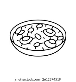 albondigas spanish cuisine line icon vector. albondigas spanish cuisine sign. isolated contour symbol black illustration