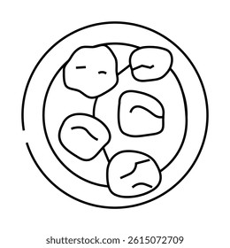 albondigas spanish cuisine line icon vector. albondigas spanish cuisine sign. isolated contour symbol black illustration