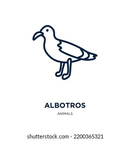 albotros icon from animals collection. Thin linear albotros, animals, bird outline icon isolated on white background. Line vector albotros sign, symbol for web and mobile