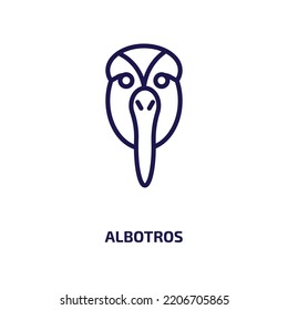 albotros icon from animals collection. Thin linear albotros, animals, bird outline icon isolated on white background. Line vector albotros sign, symbol for web and mobile