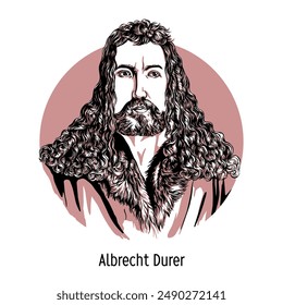 Albrecht Dürer was a German painter, draughtsman and engraver, one of the greatest artists of the Northern Renaissance. Hand drawn vector illustration