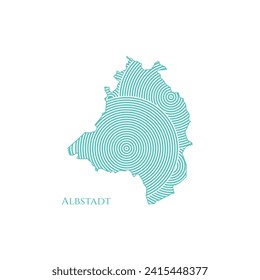 Albstadt Map - World Map International vector template. German region silhouette vector illustration