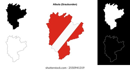 Albula blank outline map set