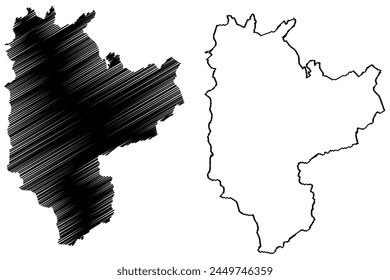 Albula District (Switzerland, Swiss Confederation, Canton of Grisons, Graubünden or Graubunden) map vector illustration, scribble sketch Albula or Alvra Region map