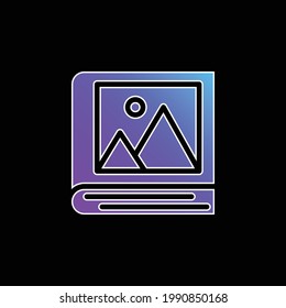 Album blue gradient vector icon
