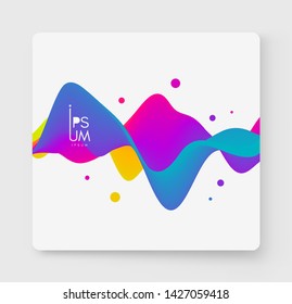 Album cover design template. Abstract background with color gradient. Motion sound wave. Applicable for placards, flyers, banners, brochures, planners or notebooks. Vector illustration.