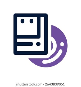 ícone de duotônico do álbum. Ícone vetorial moderno e elegante para sites, aplicativos móveis, materiais de marketing e design corporativo. Totalmente dimensionável e pronto para uso.