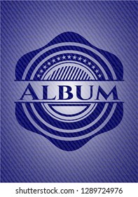 Album emblem with denim texture