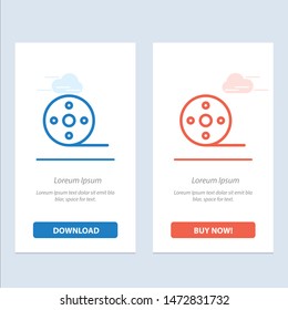 Album, Film, Movie, Reel  Blue and Red Download and Buy Now web Widget Card Template