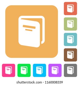 Album flat icons on rounded square vivid color backgrounds.
