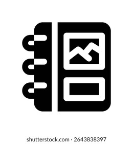 album glyph icon. Strong and solid vector icon for websites, mobile interfaces, presentations, and visual branding. High quality and easy to edit.