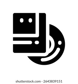 ícone de glifo do álbum. Ícone vetorial forte e sólido para sites, interfaces móveis, apresentações e marca visual. Alta qualidade e fácil de editar.