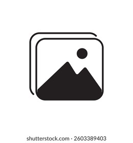 Album icon, Photo gallery icon, Image gallery, symbol, vector, Picture signs. Gallery icon vector, silhouette. Gallery icon for app, logo, website. Vector illustration.