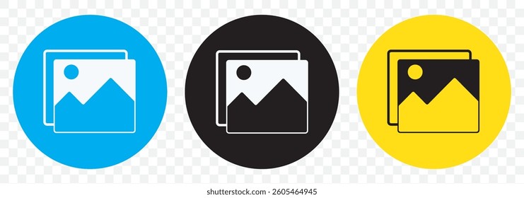 Album icon, Photo gallery icon, Image gallery, symbol, vector, Picture signs. Gallery icon vector, silhouette. Gallery icon for app, logo, website. Vector illustration on transparent Background. EPS10