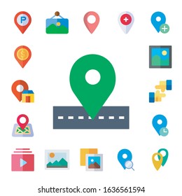 album icon set. 17 flat album icons. Included placeholder, photo, photograph, playlist, picture, pictures, placeholders icons