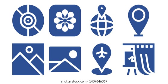 album icon set. 8 filled album icons.  Collection Of - Image, Vinyl, Picture, Photos, Placeholder, Gallery