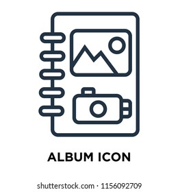 Album icon vector isolated on white background, Album transparent sign , thin symbols or lined elements in outline style