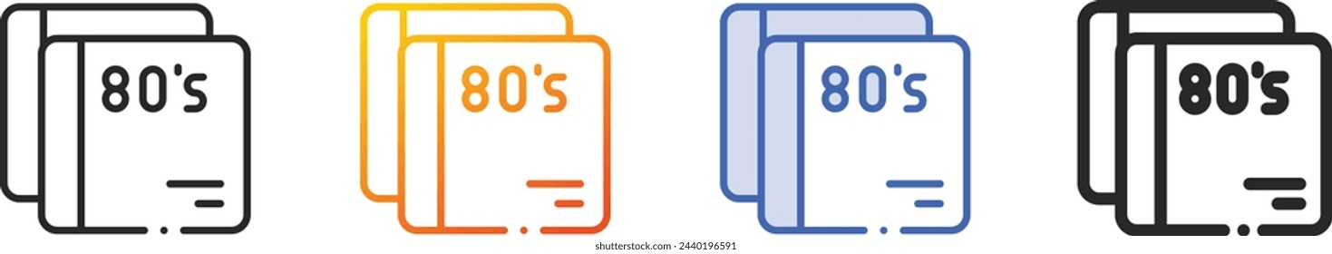 album icon.Thin Linear, Gradient, Blue Stroke and bold Style Design Isolated On White Background