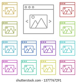 album, image multi color icon. Simple thin line, outline vector of Web Design Development icons for UI and UX, website or mobile application