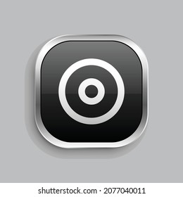 album line icon design. Glossy Button style rounded rectangle isolated on gray background. Vector illustration