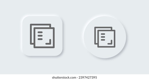 Album line icon in neomorphic design style. Multimedia signs vector illustration.