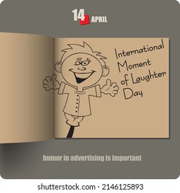 Album spread with a date in April - Moment of Laughter Day