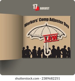 Album mit Datum im August verbreitet - Workers Comp Adjuster Day