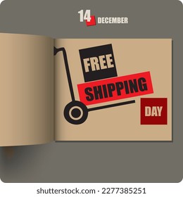 Album spread with a date in December - Free Shipping Day