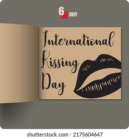 Album spread with a date in July - International Kissing Day