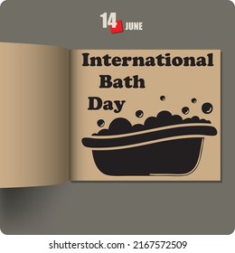 Album spread with a date in June - International Bath Day