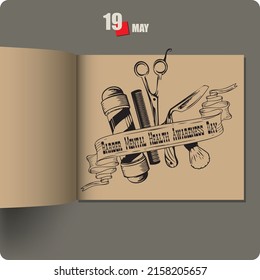 Album spread with a date in may - Barber Mental Health Awareness Day