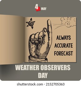 Album Spread With A Date In May - Weather Observers Day. Always Accurate Forecast