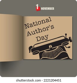 Album spread with a date in November - National Authors Day