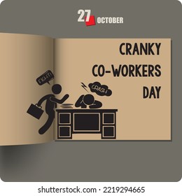 Album spread with a date in October - Cranky Co-Workers Day