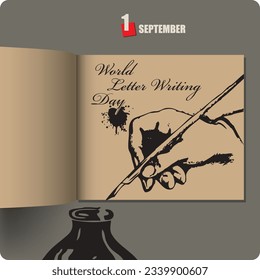 Album spread with a date in September - World Letter Writing Day