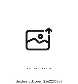 Album Upload Icon. Editable Stroke